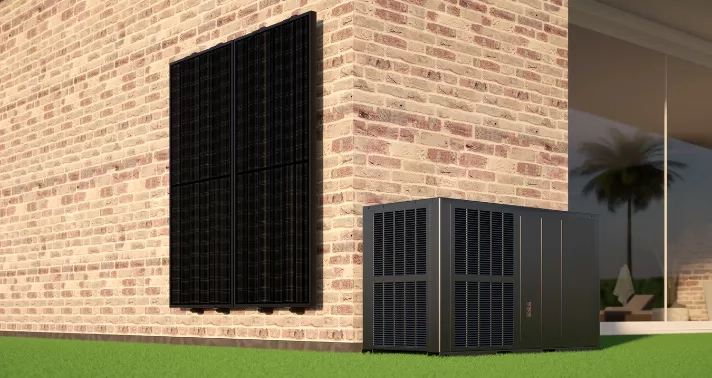 pompe à chaleur et des panneaux solaires